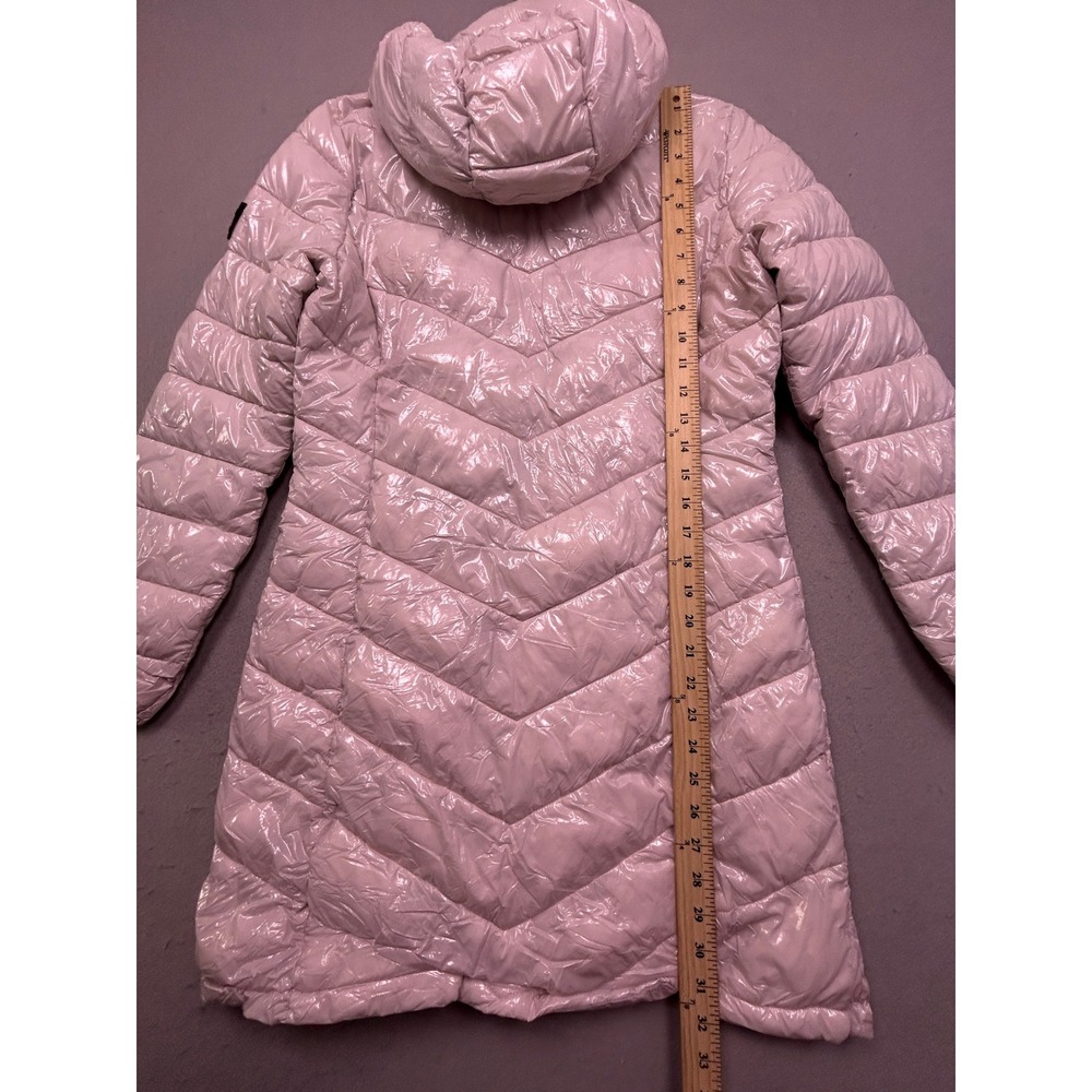 Calvin Klein Puffer Coat High Shine Nylon White Size XS Womens - Picture 5 of 15